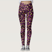 Paars en goud luipaardprint leggings (Voorkant)