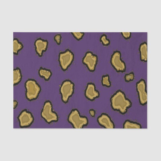 Paars en goud luipaardprint tissuepapier (Voorkant)