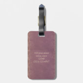 Paars en Goud met Monogram Bagagelabel (Achterkant verticaal)