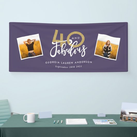 paars en goud moderne multi-foto 40 en geweldig spandoek (Beurs)