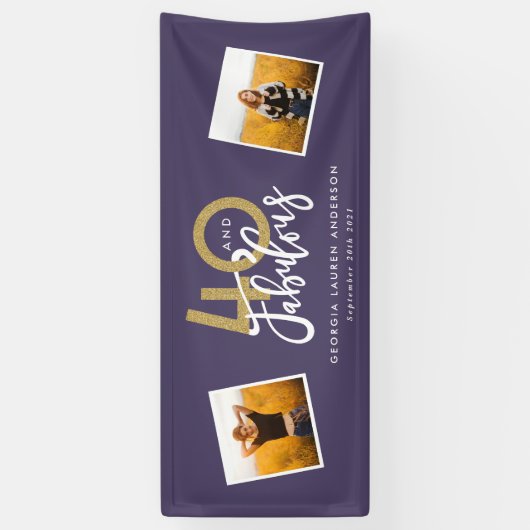 paars en goud moderne multi-foto 40 en geweldig spandoek