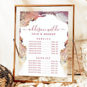 Paars en goud moderne vloeibare inkt service prijs menu