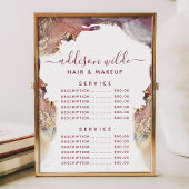 Paars en goud moderne vloeibare inkt service prijs menu