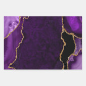 Paars en goud nep glinster agaat inpakpapier vel (Voorkant)