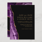 Paars en goud sparen de Datum Kaart (Voorkant / Achterkant)