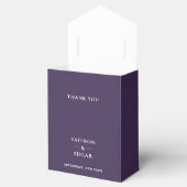 Paars En Goud Trouwen Met Monogram Bedankdoosjes (Geopend)