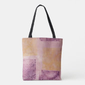 Paars en Goud Vierkant Design Tote Bag (Achterkant)