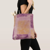 Paars en Goud Vierkant Design Tote Bag (Dichtbij)