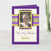 Paars en goud voegen foto's toe aan verjaardag kaart (Voorkant)