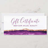 Paars en goud waterverf cadeaubon (Voorkant)