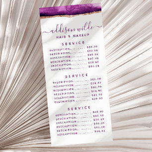 Paars En Goud Waterverf Rack Card Reclamekaart