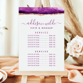 Paars En Goud Waterverf Service Prijzenmenu Menu