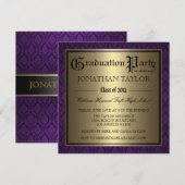 Paars en goudAfstuderen Kaart (Voorkant / Achterkant)