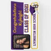 Paars en goudAfstuderen Spandoek (Verticaal)