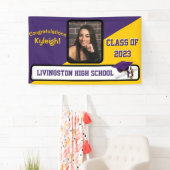 Paars en goudAfstuderen Spandoek (Insitu)