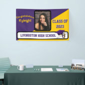 Paars en goudAfstuderen Spandoek (Beurs)