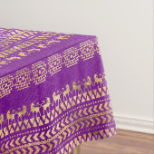 Paars en goudblauw oerpatroon tafelkleed (Voorbeeld)