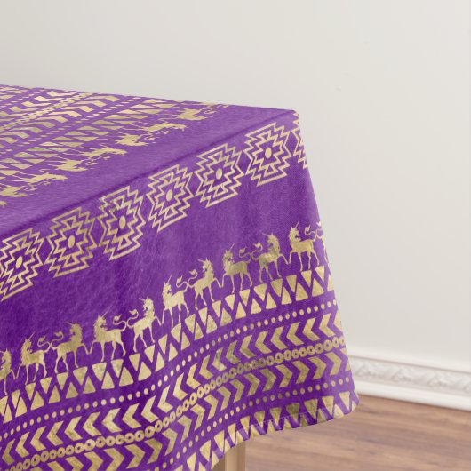 Paars en goudblauw oerpatroon tafelkleed (Voorbeeld)