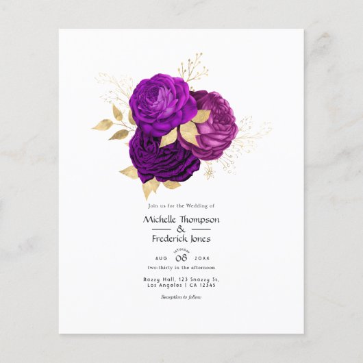 Paars en goudbloedig huwelijk Flyer (Voorkant)