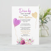 Paars en goudbloem per Baby shower Kaart