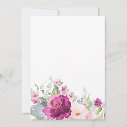 Paars en goudbloem per Baby shower Kaart (Achterkant)