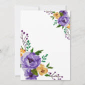 Paars en goudbloem per Baby shower Kaart (Achterkant)