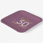 Paars en goudbruin papieren bordje (Gebogen)