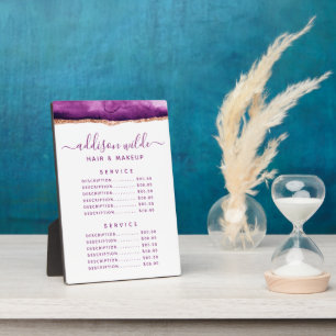 Paars En Gouden Aquarel Prijs Menu Bord Fotoplaat