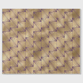 Paars en gouden Art Deco-patroon Cadeaupapier (Vlak)