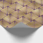 Paars en gouden Art Deco-patroon Cadeaupapier (Hoek)