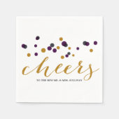 Paars en gouden Confetti Stippen bruiloft Napkin Servet (Voorkant)