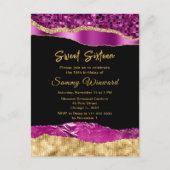 Paars en gouden glam tranen Sweet Sixteen Briefkaart (Voorkant)