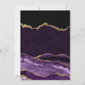 Paars en Gouden Glitter Marmer Agate Bewaar de Dat Save The Date (Achterkant)