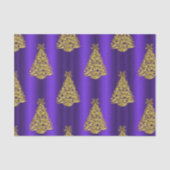 Paars en gouden Kerstmis Tissuepapier (Voorkant)