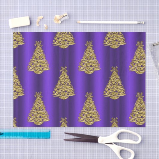 Paars en gouden Kerstmis Tissuepapier (Craft)