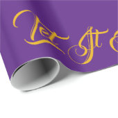 Paars en gouden laat het elegant script sneeuwen cadeaupapier (Rol Hoek)