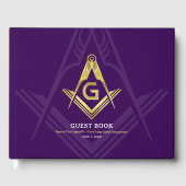 Paars en gouden Masonic Guest Book | Freemason Gastenboek (Voorkant)