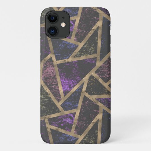 Paars en gouden mozaïekpatroon Case-Mate iPhone case (Achterkant)