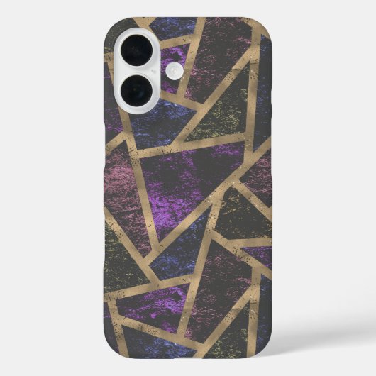 Paars en gouden mozaïekpatroon Case-Mate iPhone case (Achterkant)