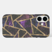 Paars en gouden mozaïekpatroon Case-Mate iPhone case (Achterkant (horizontaal))