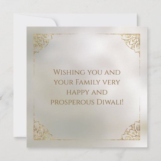 Paars en gouden ornament Happy Diwali Kaart (Achterkant)