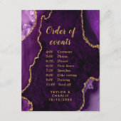 Paars en goudgedag bruiloft Encl Informatiekaartje (Voorkant)