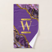 Paars en goudgetijden Glitter Monogram Bad Handdoek (Handdoek)