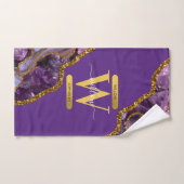 Paars en goudgetijden Glitter Monogram Bad Handdoek (Handdoek)