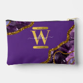 Paars en goudgetijden Glitter Monogram Etui (Achterkant)