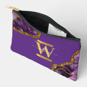 Paars en goudgetijden Glitter Monogram Etui (Open)