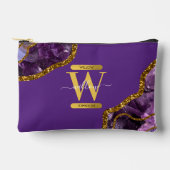 Paars en goudgetijden Glitter Monogram Etui (Voorkant)