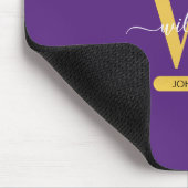 Paars en goudgetijden Glitter Monogram Muismat (Hoek)