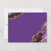 Paars en goudgetijden Glitter Monogram Notitiekaartje (Achterkant)