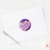 Paars en goudglitter Agate Hartelijk dank voor uw  Ronde Sticker (Envelop)